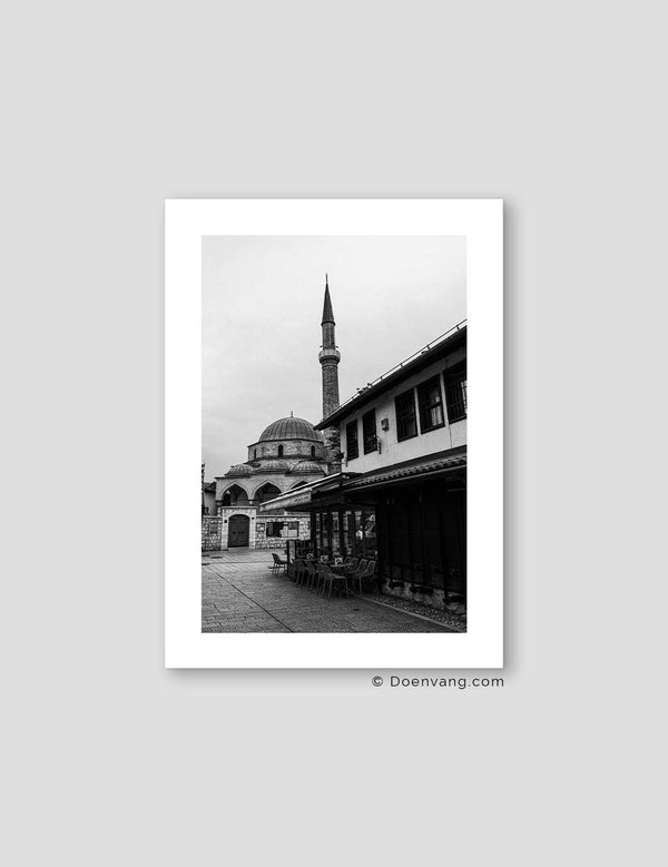 Sarajevo Bascarsija-moskeen, sort og hvid | Bosnien 2021