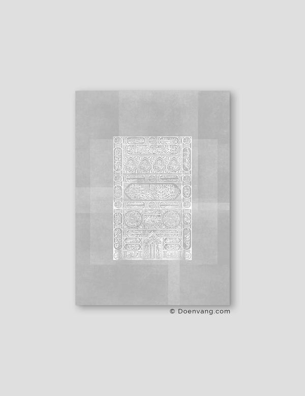 Kaaba-dørmekka, hvid på grå tekstur