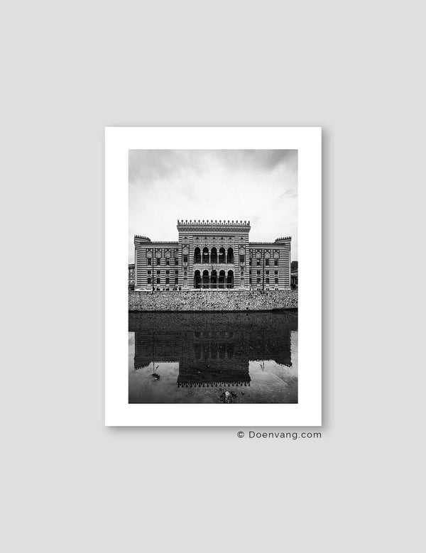 Sarajevo rådhus, sort og hvid | Bosnien 2021